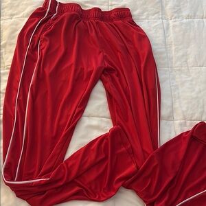 Tiger Friday Dancewear Red Track Pants with White Stripes